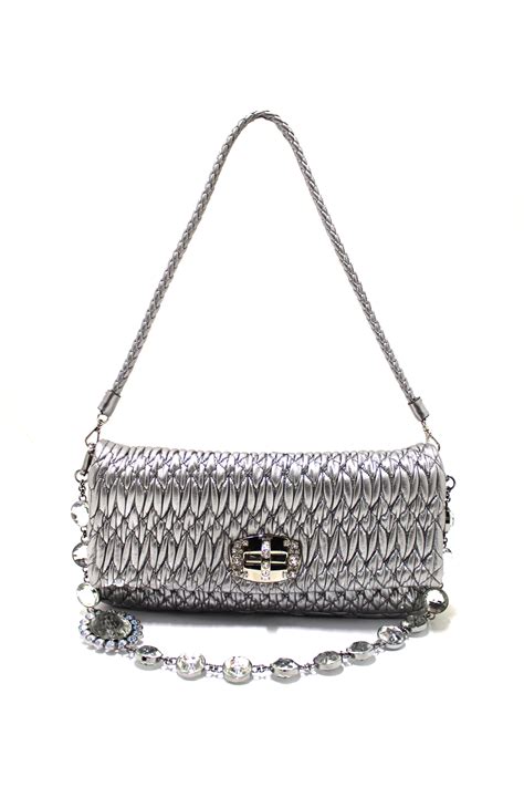 miu miu crystal|Miu Crystal Cloqué Nappa leather bag.